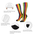 thumbnail image 4 of Rainbow Stripe Print Knee High Socks for Women Long Leg Warmers Socks, 4 of 7