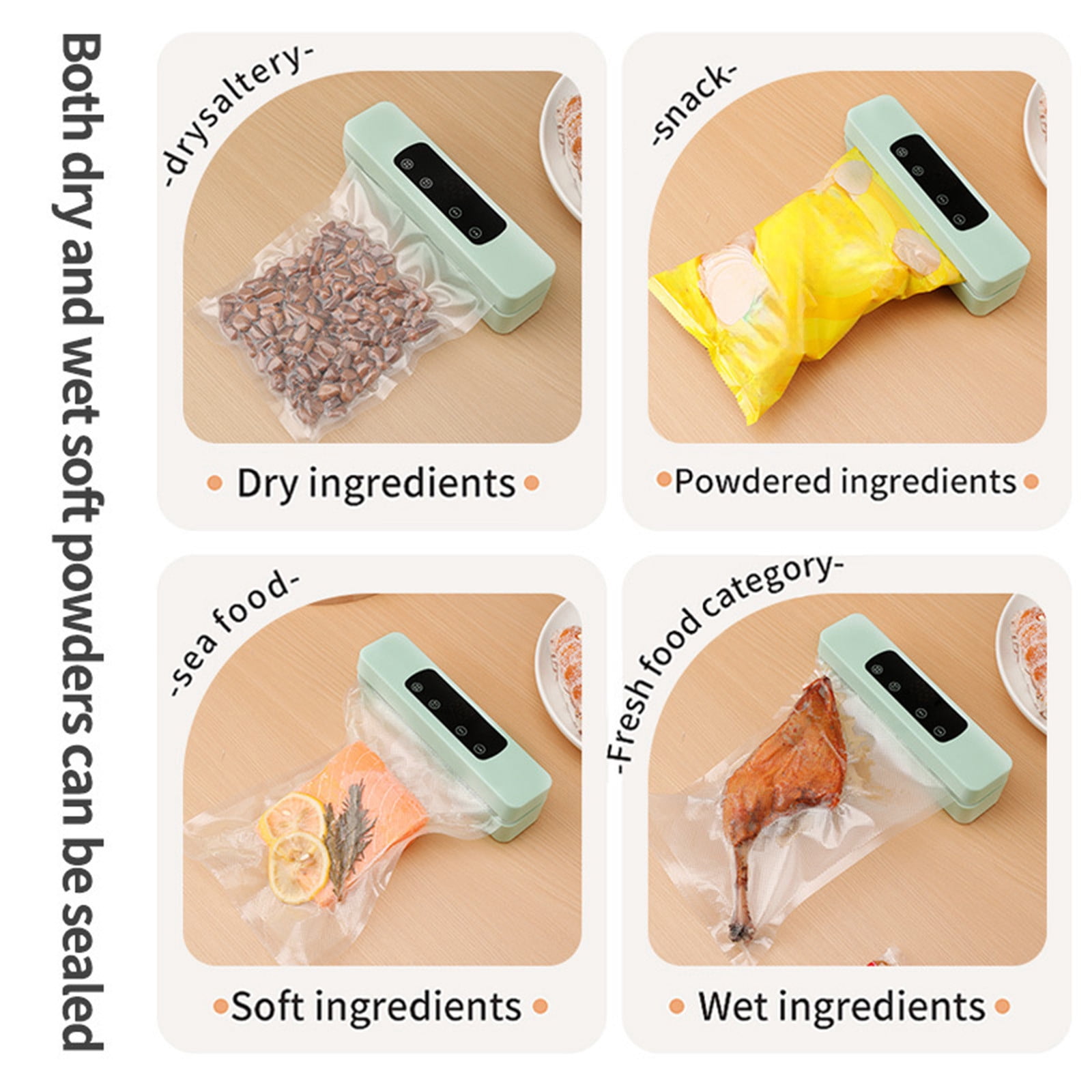 Yhmxh Vacuum Sealer for Food Storage, Electric Snacks Sealer, Compact Food Preservation Vacuum Sealer, Portable Rechargeable Handheld Vacuum Sealer, Cordless Bag Sealer for Bags, Jars, Sealing Meals
