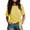 Yellow, variant on Women's Crew Neck Gingham Side Tie Dolman Short Sleeve Loose Fit Casual Tops for Women Summer Everyday & Street Wear