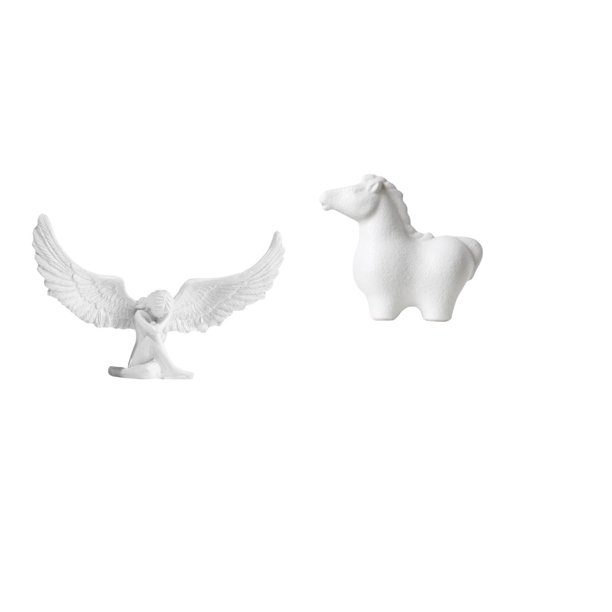 Escultura de ángel,Estatua de ángel para decoración del hogar,manualidades,color blanco,Escultura de ángel Figura de resina Regalos decorativos,Estatua del caballo,Estatua de caballo para
