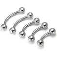 thumbnail image 2 of Painful Pleasures 8g Stainless Steel Bent Barbell - Internal 2.0mm Threading - 19mm ~ 3/4" with 10mm Balls, 2 of 2