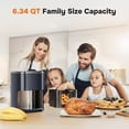 thumbnail image 6 of 6QT Compact Air Fryer with Window, 12-in-1 Multi‑Function Oilless Fryer with Digital Touchscreen for Home Cooking, Family Size, Nonstick & Dishwasher Safe Basket, Gray, 6 of 9