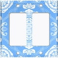 thumbnail image 6 of Metal Light Switch Plate Cover Mandala Blue White Floral Pattern Damask MDL079, 6 of 13