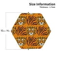 thumbnail image 2 of Pofeuu Tiger Print Coasters for Drinks, 4Pack PU Leather Coasters, Bar Drink Coasters for Tabletop Protection, Furniture from Damage-Hexagon, 2 of 6