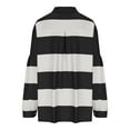 thumbnail image 3 of AJHSAKLt Hoodies for Women Oversized Sweatshirts Fall Fashion 2025 Striped Color Block Long Sleeve Button V Neck Pullover Tops Essentials Hoodie Black, 3 of 5