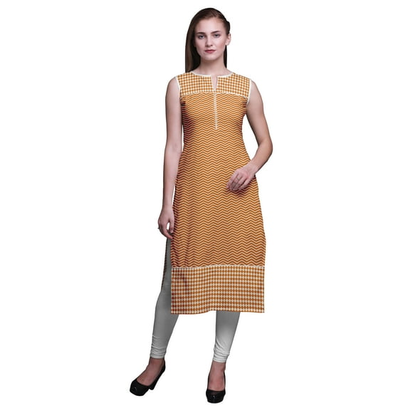 Bimba Printed Straight Kurtis For Women Sleeveless Kurti For Women Indian Top X-Small