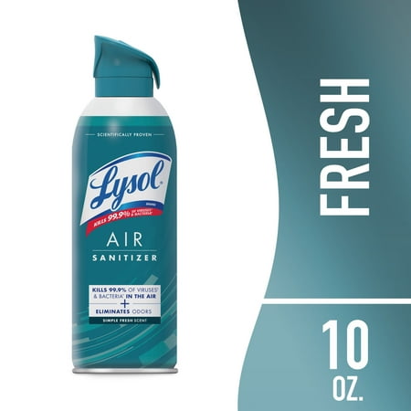 Lysol Air Sanitizer Spray, Air Sanitizer and Bacterial Odor Eliminating, Simple Fresh, 10 oz