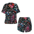 thumbnail image 5 of Lsque Paisley Women's Short-Sleeved Pajama Set - 2 Piece Soft and Lightweight Sleepwear Set-Small, 5 of 9