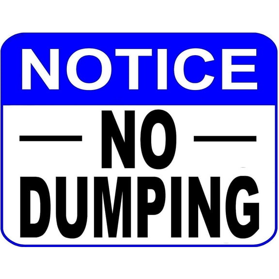 PCSCP Notice No Dumping Laminated Sign, 11" x 9.5", White Multicolor, 1 Pack