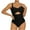Black, variant on WREESH Womens One Piece Swimsuits Solid Color Hollow Swimsuit Sleeveless Bathing Suits Black