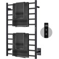 thumbnail image 1 of Towel Warmer Rack with 24hr Timer, Matte Black Heated Towel Rack for Bathroom, Plug-in/Hardwired, Wall Mounted 10-Bar Electric Towel Warmer with Temperature Control, 1 of 5