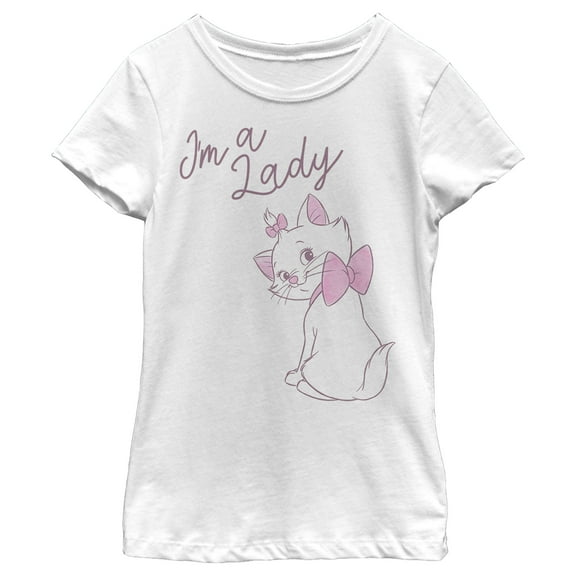 Girl's Aristocats I'm a Lady  Graphic Tee White X Large