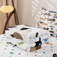 thumbnail image 5 of jejeloiu Cartoon Cat Animal Zipper Twin Comforter Sets with Fitted Sheet and 2 Pillowcases Kids,Cute Kitten Pattern Zipper Bedding Set,Reversible,4 Pieces, 5 of 7