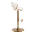 thumbnail image 5 of LumiSource Gold Metal, Cream Velvet Jie Adjustable Barstool - Set of 2, 5 of 6