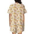 thumbnail image 6 of Rateoe Gnomes Autumn Harvest Pattern Women's Short-Sleeved Pajama Set - 2 Piece Soft and Lightweight Sleepwear Set-X-Large, 6 of 7