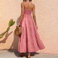 thumbnail image 4 of CIENVNSTG Women's Spaghetti Strap Maxi Dress Summer Sleeveless Dress Casual Boho Tube Top Backless Flowy Long Dresses Pink XL, 4 of 6