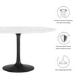 thumbnail image 5 of Modway Lippa 54" Round Artificial Marble and Metal Dining Table in Black/White, 5 of 7