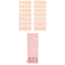 Unique Bargains 3 Pack Striped Solid Hand Towel Pink/Orange 14"x30"/13"x29"