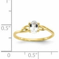 thumbnail image 6 of 10K Yellow Gold Polished Geniune White Topaz Birthstone Ring (Size 7) Made In India 10xbr133, 6 of 6