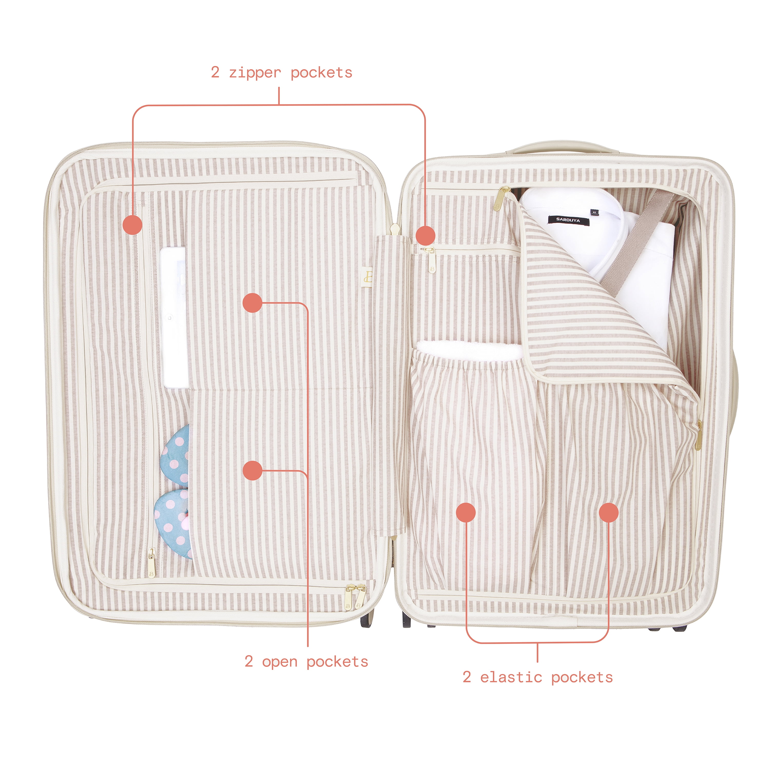 Beautiful 28-inch Checked Expandable Hardside Upright Luggage by Drew Barrymore, Porcini Taupe