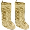 21" Gold Satin Christmas Stocking, 2-Pack