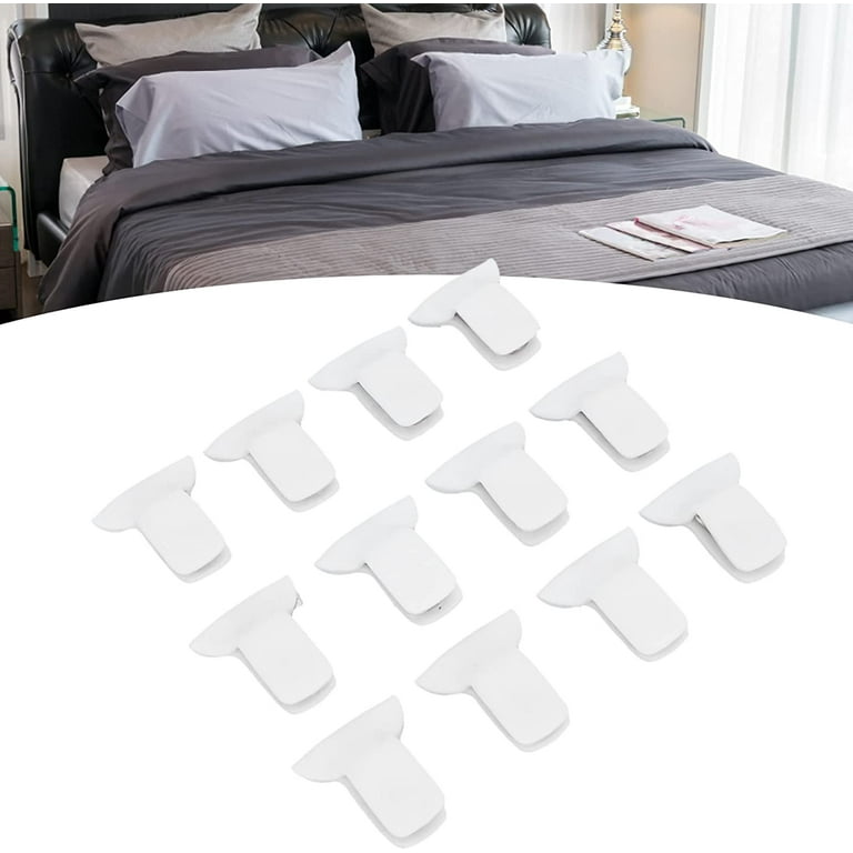 12pcs Padded Comforter Clips, Duvet Clips Duvet Corner Holders Blanket Fasteners Clips Duvet Pins for Bed Comforters Moving (White)