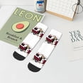 thumbnail image 5 of Uemuo Vintage Buffalo Plaid Christmas Camper Printed Crew Socks, Moisture-Wicking Socks, Athletic Socks for Men Breathable Cushion Socks Casual Sport Socks for Running Traveling, 5 of 6