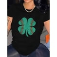thumbnail image 1 of Camiseta gráfica del Día de San Patricio para mujer, talla grande, elegante, cuello redondo, informal, manga corta, 220 g, para adultos, hombres, mujeres, adolescentes, jóvenes, ocio., 1 of 6