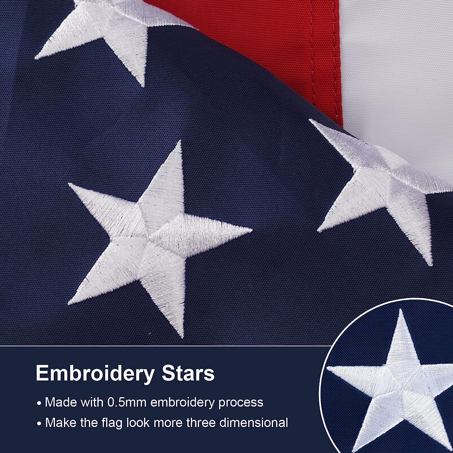 American Flag 6x10ft. Premium Large US Flag 6x10 ft 420D Nylon  Embroidered Stars and Sewn Stripes - Display with Pride Proudly