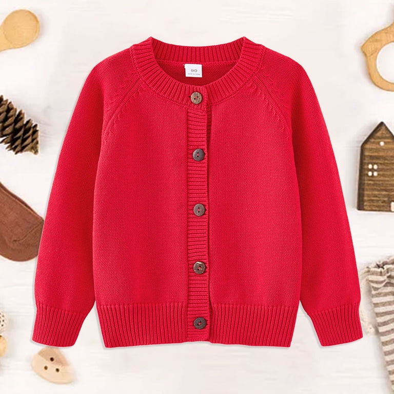Gvdentm Girls Sweaters 7-8 Girls Classic Knit Cardigan Sweater