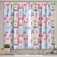 thumbnail image 2 of Ambesonne Cartoon Valance & Curtain, Teddy Bear and Bunny Art, 55"x30", Pale Pink Blue Rose, 2 of 6