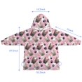 thumbnail image 7 of French Bulldog Cute Bone Paw Print Blanket Hoodies for Kids 6-13YR Oversize Wearable Blanket Hoodies for Boys Girls Teens, 7 of 7