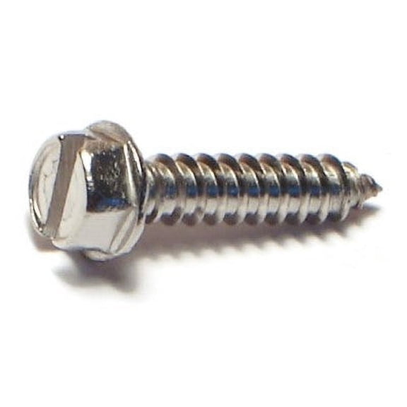 #8 x 3/4" 18-8 Stainless Steel Slotted Hex Washer Head Sheet Metal Screws SMSHSS-289