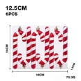 thumbnail image 3 of 6 Pack Christmas Ornaments Balls 12.5cm Shiny Glitter Striped Candy Cane Christmas Tree Decorations, 3 of 5