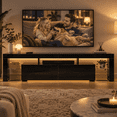 thumbnail image 4 of Ktaxon Modern Media Television Stand with RGB Lights, Gaming Entertainment Center 70" LED TV Stand for 65/70/75/80'' TVs for Living Room, Bedroom, Black, 4 of 6