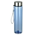 thumbnail image 1 of Mainstays 18oz Plastic Blue Water Bottle Stainless Steel Screw Cap Lid with Strap, 1 of 15