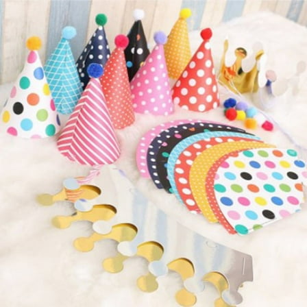 11pcs/set Happy Birthday Party Hats Polka Dot Baby Hats Party Suppl.qsURUKYPWL