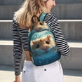 thumbnail image 5 of Yiaed Cute Swimming Guinea Pig Print Print Laptop Backpack Travel Canvas Backpack Vintage Aesthetic Backpack for School Knapsack Backpack Backpack for School-Medium, 5 of 5