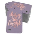 thumbnail image 1 of Inkdotpot Pack Of 100 Real Rose Gold Foil Paper Tags Merry And Bright Christmas Favor Hang Tags, 1 of 6