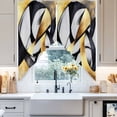 thumbnail image 4 of Geometric Gold Black Swag Curtain Valance for Windows, Street Art Abstract Window Treatments Short Swag Topper for Kitchen Windows Bathroom Bedroom, 28"x36", 4 of 8