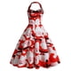 thumbnail image 3 of Vestido de Navidad Para Mujer, Moda de Verano, Sin Mangas, Halter, Vintage, Estampado de Papá Noel, Vestido de Fiesta Con Columpio Odeerbi ODB121496, 3 of 6