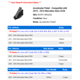 thumbnail image 2 of Accelerator Pedal - Compatible with 2010 - 2016 Mercedes-Benz E350 2011 2012 2013 2014 2015, 2 of 2