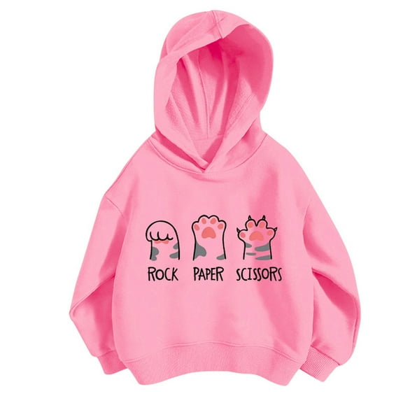 AJIWYH Kids Sweater,Kids Girls Sports Shirt Boy Girl Casual Print Personality Hoodie Pullover Hooded Sweatshirt With No Pocket Tops Black Jacket Pink,9-10 Years
