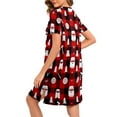 thumbnail image 6 of Wowcloth Woman's Christmas Homewear Pajama Dress, Casual Short Sleeve Loose Fit, Holiday-themed Sleepwear Robe for Festive Lounging and Home Relaxation, 6 of 8