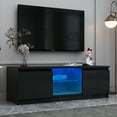 thumbnail image 2 of Television Stands for Living Room, Black TV Cabinet with LED and Storage Drawers for TVs up to 55'', Console Table Entertainment Center Furniture, S9818, 2 of 8