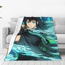 Demon Slayer Muichiro Tokito Kids Adults Ultra-Soft Micro Fleece Blanket Throw All Season Fuzzy Lightweight Throw Blankets For Office Company Home Couch Bed Sofa 60"X50"
