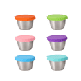 thumbnail image 2 of 6 Pieces Stainless Steel Mixing Bowls 70Ml Diameter Metal Nesting Bowls with Colorful Airtight Lids Non- Bottoms, 2 of 8