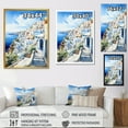 thumbnail image 4 of Designart "Coastal Village of Greek Isles I" Landscapes Canvas Wall Art - Country White Greece Living Room Canvas Art, 4 of 6