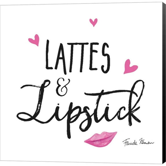 Lattes and Lipstick by Farida Zaman, Canvas Wall Art, 24W x 24H