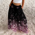 thumbnail image 5 of Floral Tiered Palazzo Pants for Women - High Waist Elastic Wide Leg Trousers, Flowy Boho Beach Bottoms for Women's Summer Vacation & Resort Wear Hot Pink L, 5 of 8